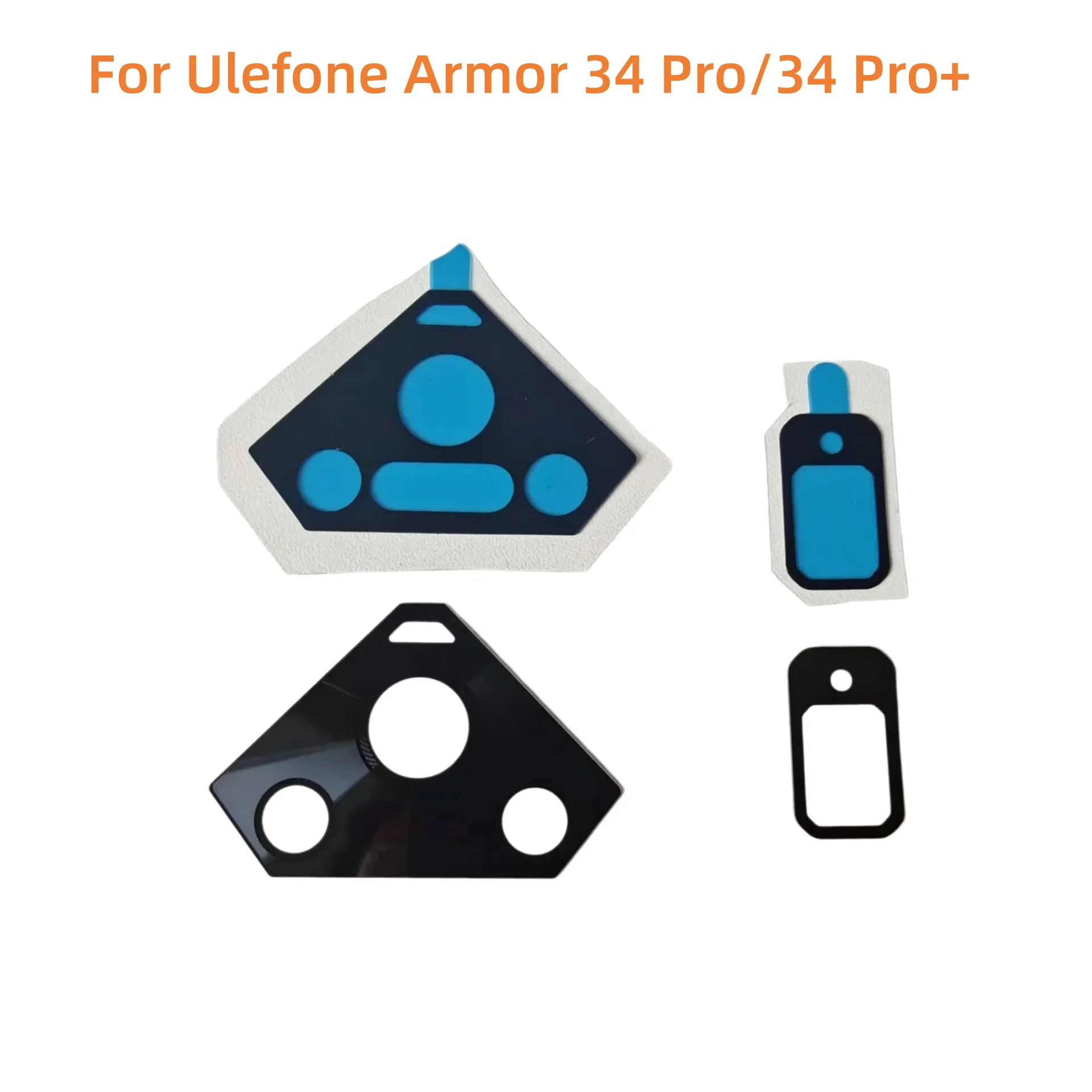New For Ulefone Armor 34 Pro+  Phone Back Camera Lens Glass Cover Under Projection Projector Lens Repair Parts with Tapes