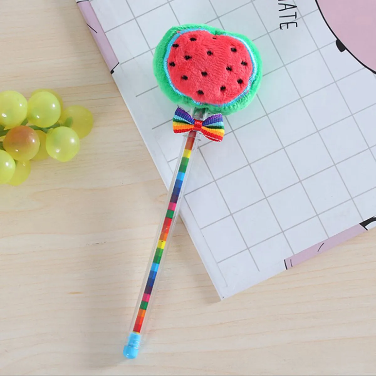 

6Pcs Fruit Cartoon Ballpoint Pen Cute Gel Ink Pen for Kids Students Writing Drawing Black Ink Innovative Lovely Gift Supplies