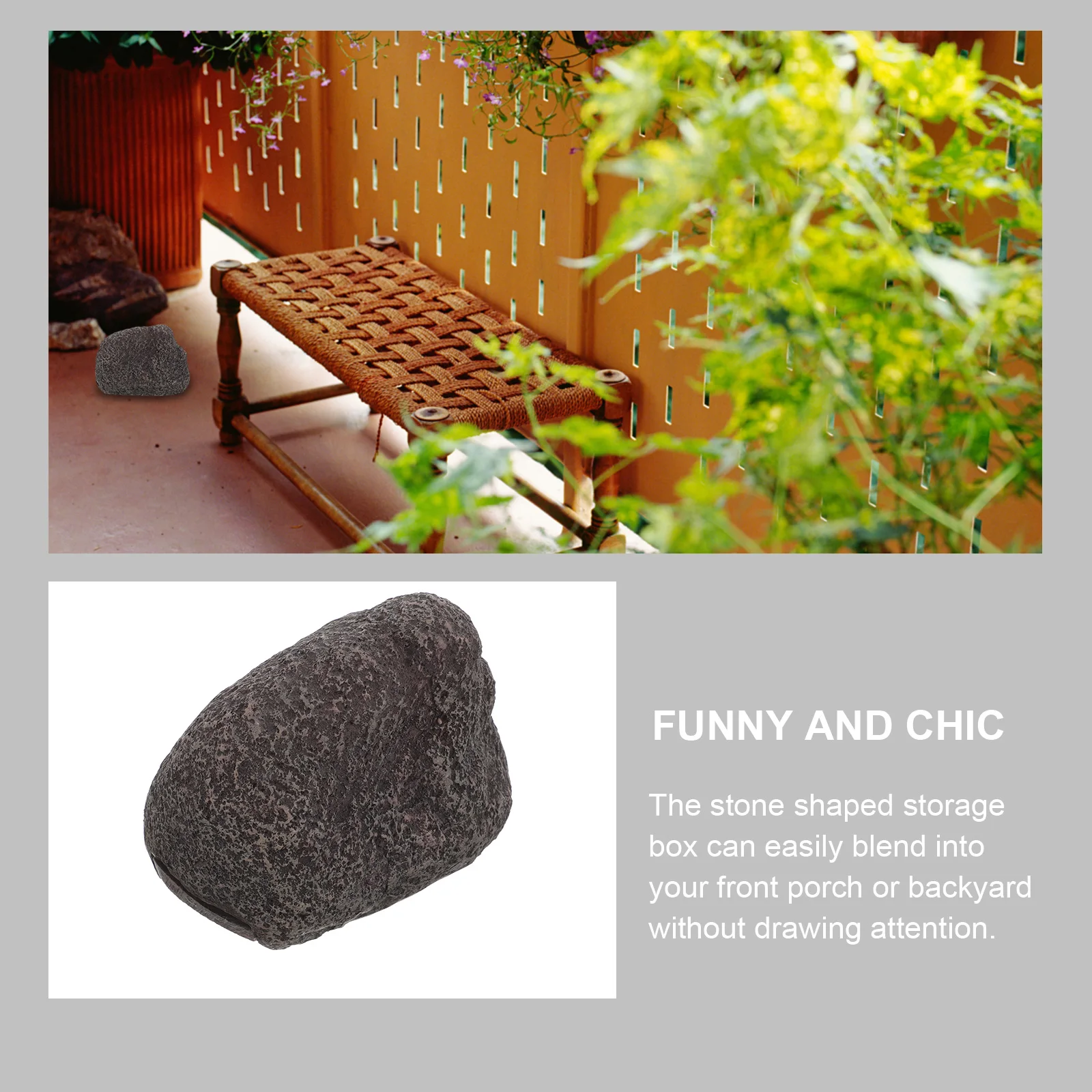 Stone Shape Resin Key Hider Outdoor Fake Rock Storage Box Garden Decorative Fake Rocks Faux Gadgets
