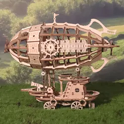 3D Wooden Puzzle Airship Model kits for Adults Model Building Kit Brain Teaser for Adults to Build Hand Craft Mechanical