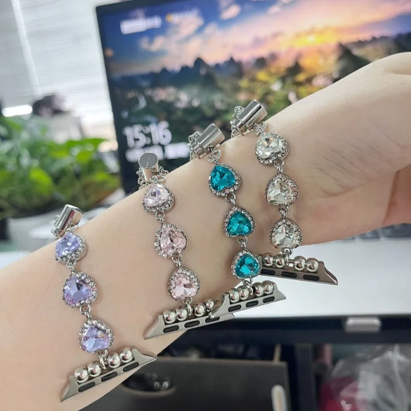 معدن ماسي لحزام الساعة ، سوار نسائي لساعة iultrse ، 49 ، ساعة أبل 41 ، 45 ، 44 ، 40 ، 38 ، 42 ، حزام