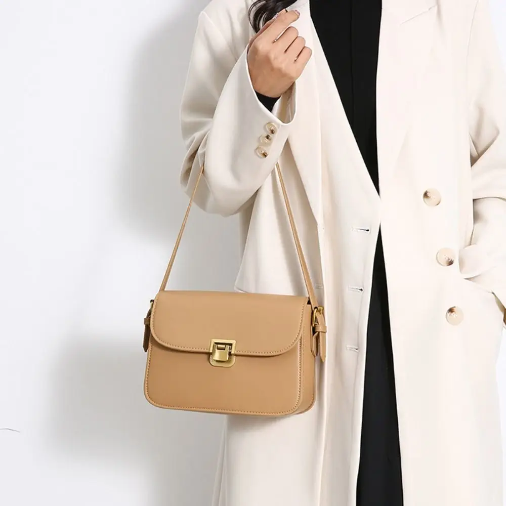 الكورية خمر مشبك حقيبة كتف بلون الترفيه حقيبة مربعة صغيرة بولي Leather الجلود Cuasal المرأة الإبط حقيبة Shoping