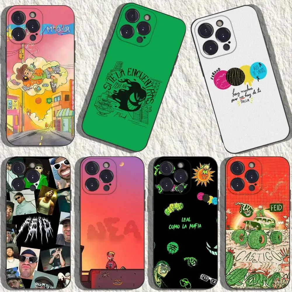 

Feid Ferxxo SIXDO MOR Phone Case For iPhone 17,16,15,14,13,12,11,Plus,Pro Max,XS,X,XR,SE,Mini,8,7,Soft Silicone Black Cover