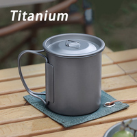 Outdoor Ultra Light Titanium Cup, Camping Picnic Titanium Water Cup, Foldable Pure Titanium Tableware, Coffee Beer Cup