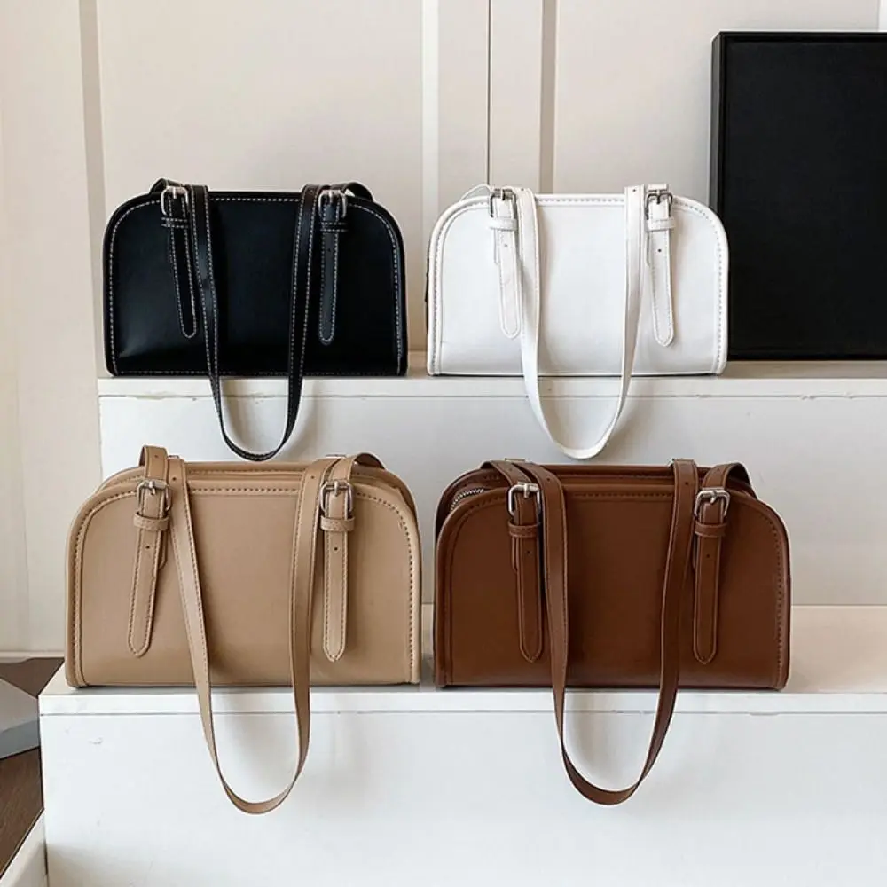 

Trendy Solid Crossbody Bag Soft PU Leather Shoulder Bag Luxury Sweet Underarm Bag Purse Girls