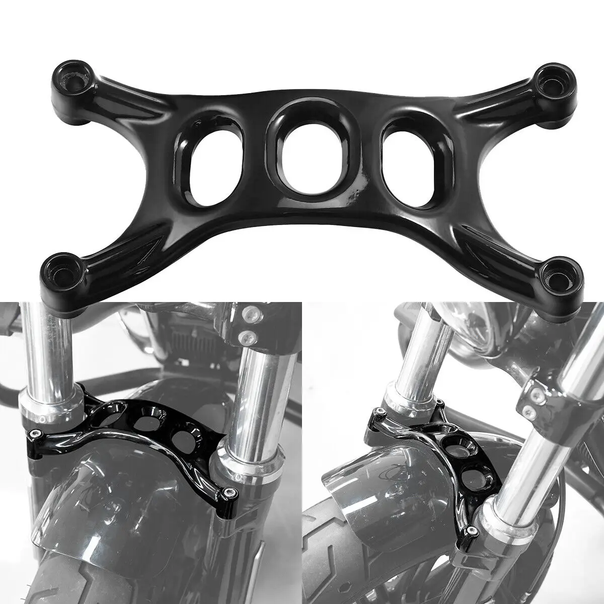 Przedni błotnik widelce motocyklowe dla Harley czterdzieści osiem 48 XL1200X 2016-2022 17 18 19 2020 21 czarny/chrom — zdjęcie 5