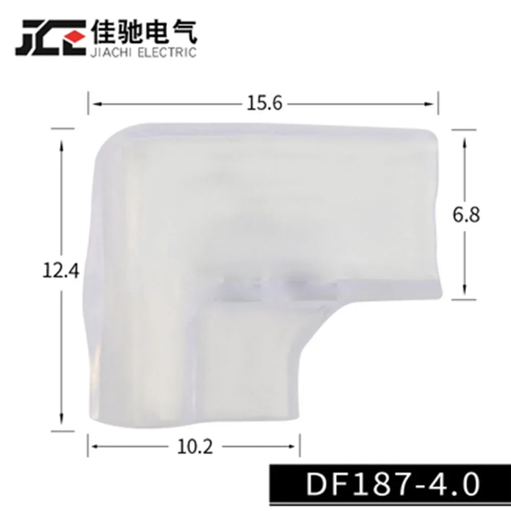 100pcs/lot 4.8 Flag-shaped plug spring + elbow sheath Plug-in cold-pressed terminal block switch wire connector 0.5-1.5mm2