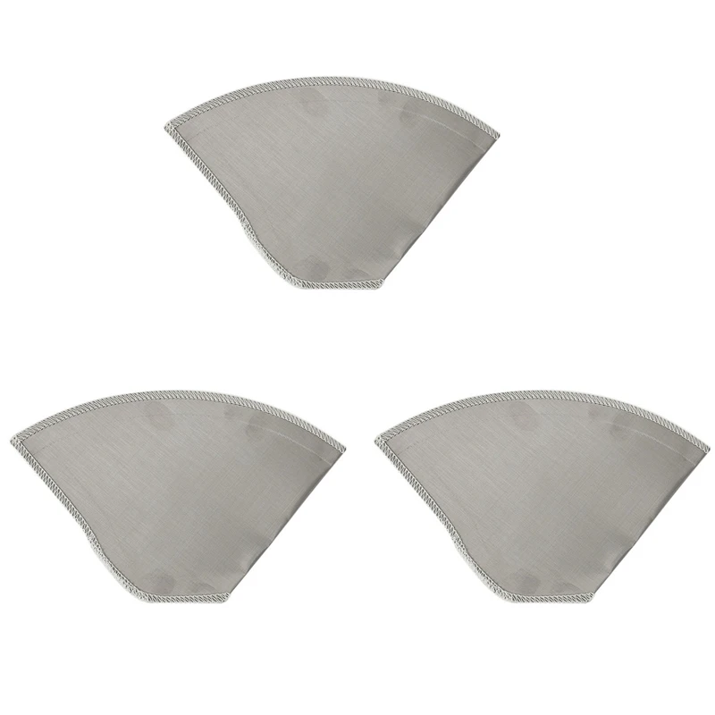 

3X Reusable Pour Over Coffee Filter Stainless Steel Fine Mesh Coffee Filter Drip Cone Paperless Universal Coffee Filter