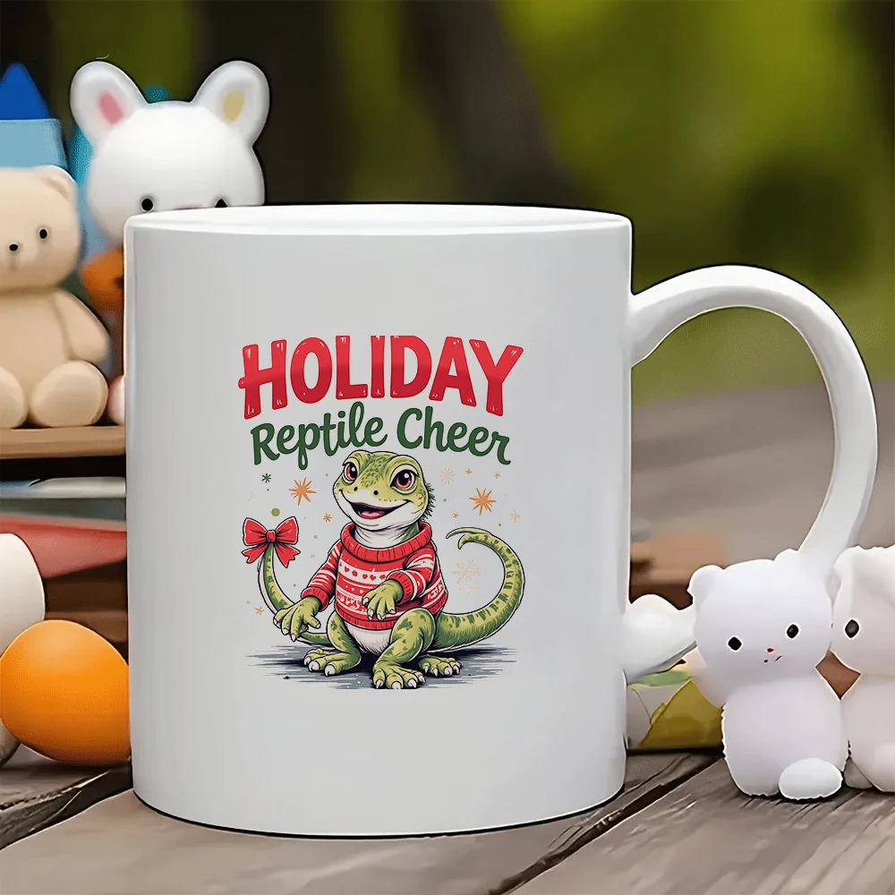 

11oz cartoon Christmas mug + cute lizard cup perfect Christmas gift for kids family and office coffee mug