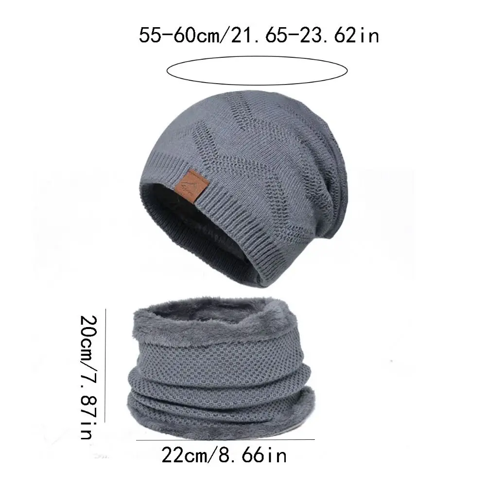 لينة قبعة شتوية قبعة وشاح مجموعة رشاقته الحرارية حماية الحرارية قبعة متماسكة تصميم أنيق صوف مبطن قبعة الصوف الدافئة #6