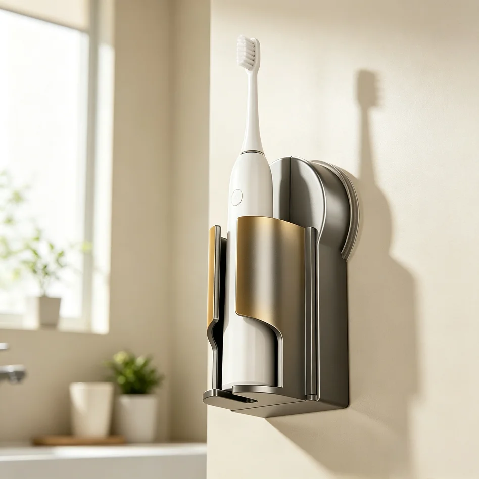 No Drill Suction Toothpaste Toothbrush Holder Removable Bathroom Wall Rack