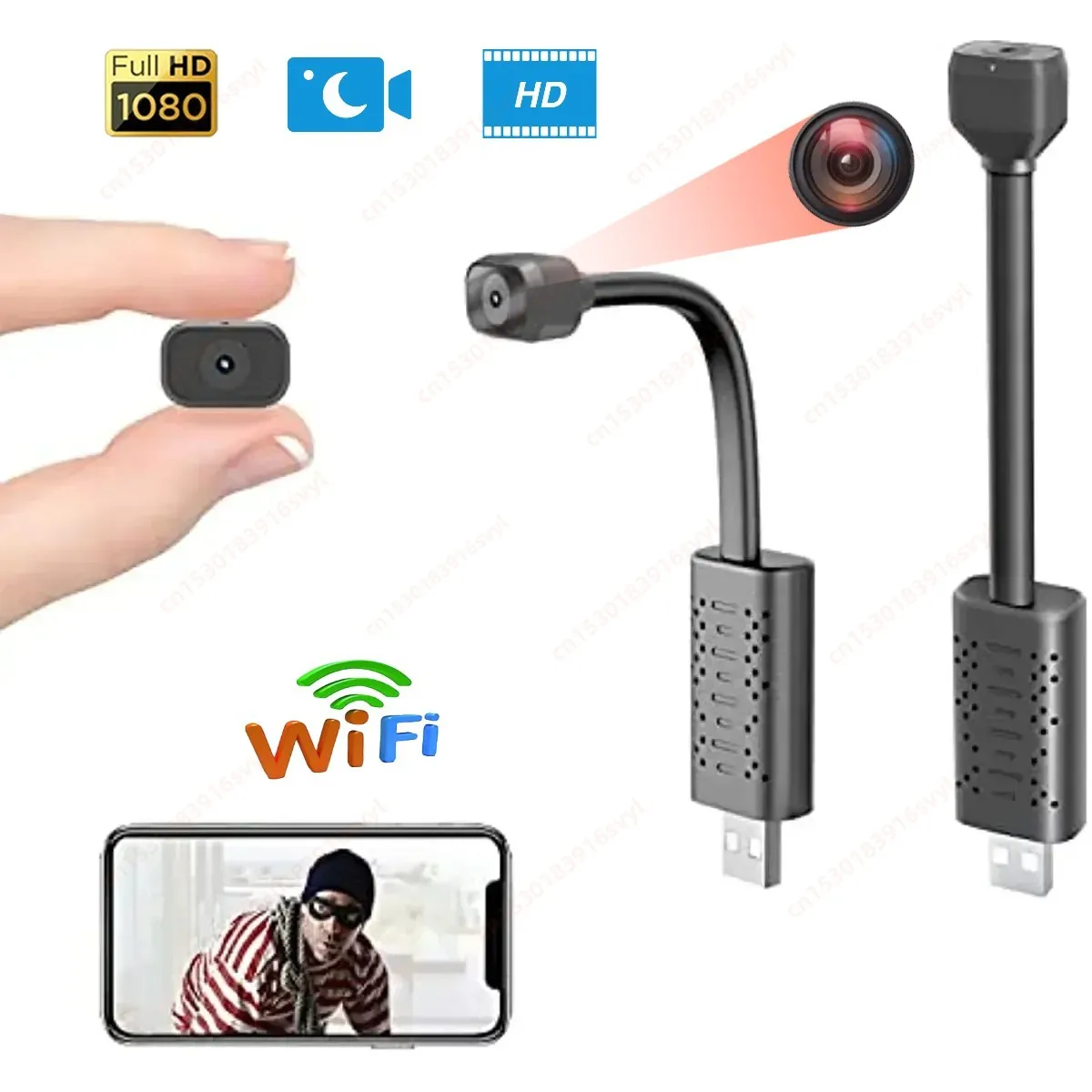 1080P HD Portable Mini Camera Wifi USB IP Webcam Remote View Small Camcorder Night Vision Motion Detection Invisible Espia Cam