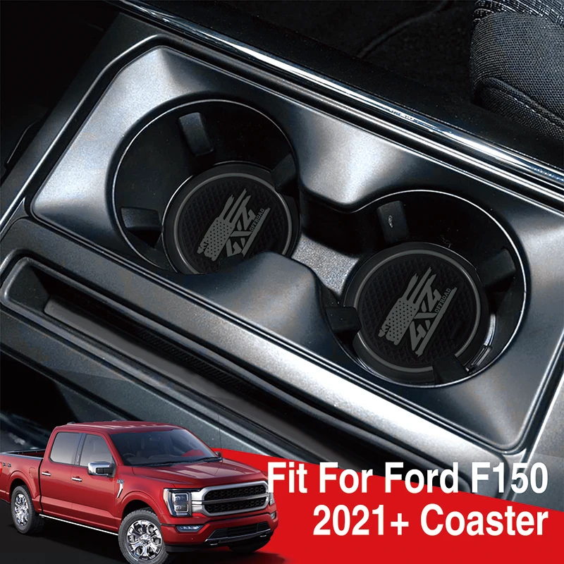 

LS AUTO Non-Slip Car Cup Holder Coaster Slot Pad for Ford F150 Pickup Truck Off Road Anti-Slip Mat Pocket Mat Cup Holder Pad