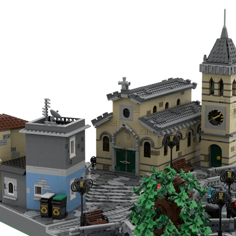 Street View Model Moc Building Blocks Italian Village Model Technology Brick DIY Assembly Construction Toy Holiday Gifts
