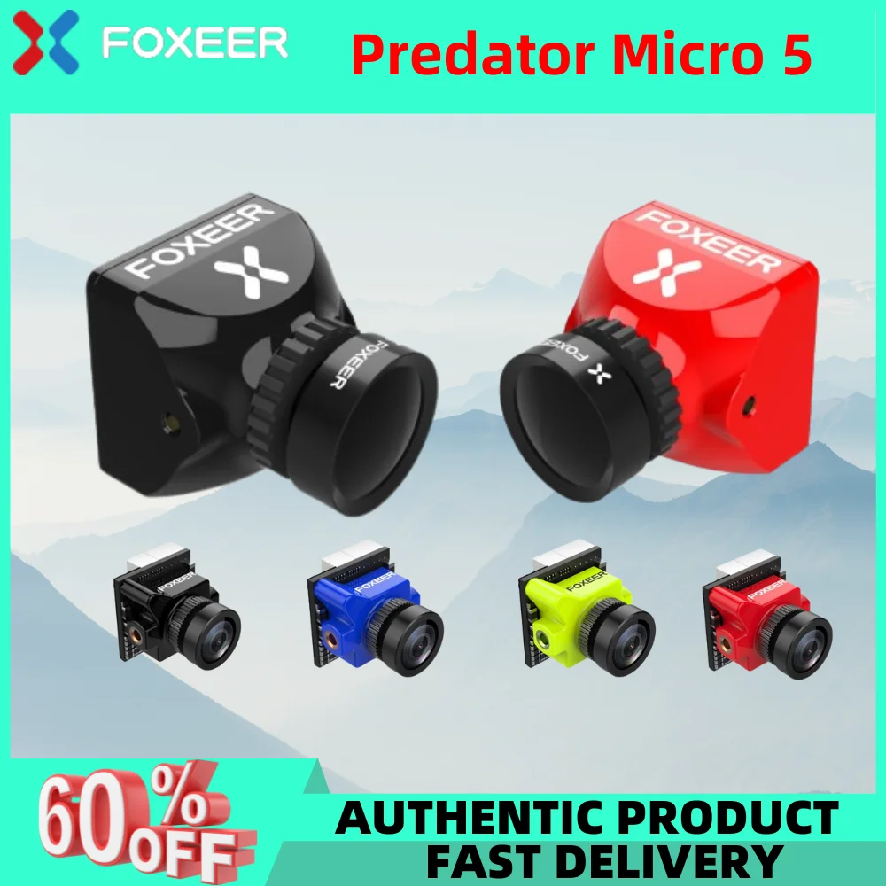 Foxeer Micro Predator 5 Racing FPV Camera M8 Lens 4ms Latency Super WDR 1000TVL 4:3/16:9 PAL/NTSC 1/3