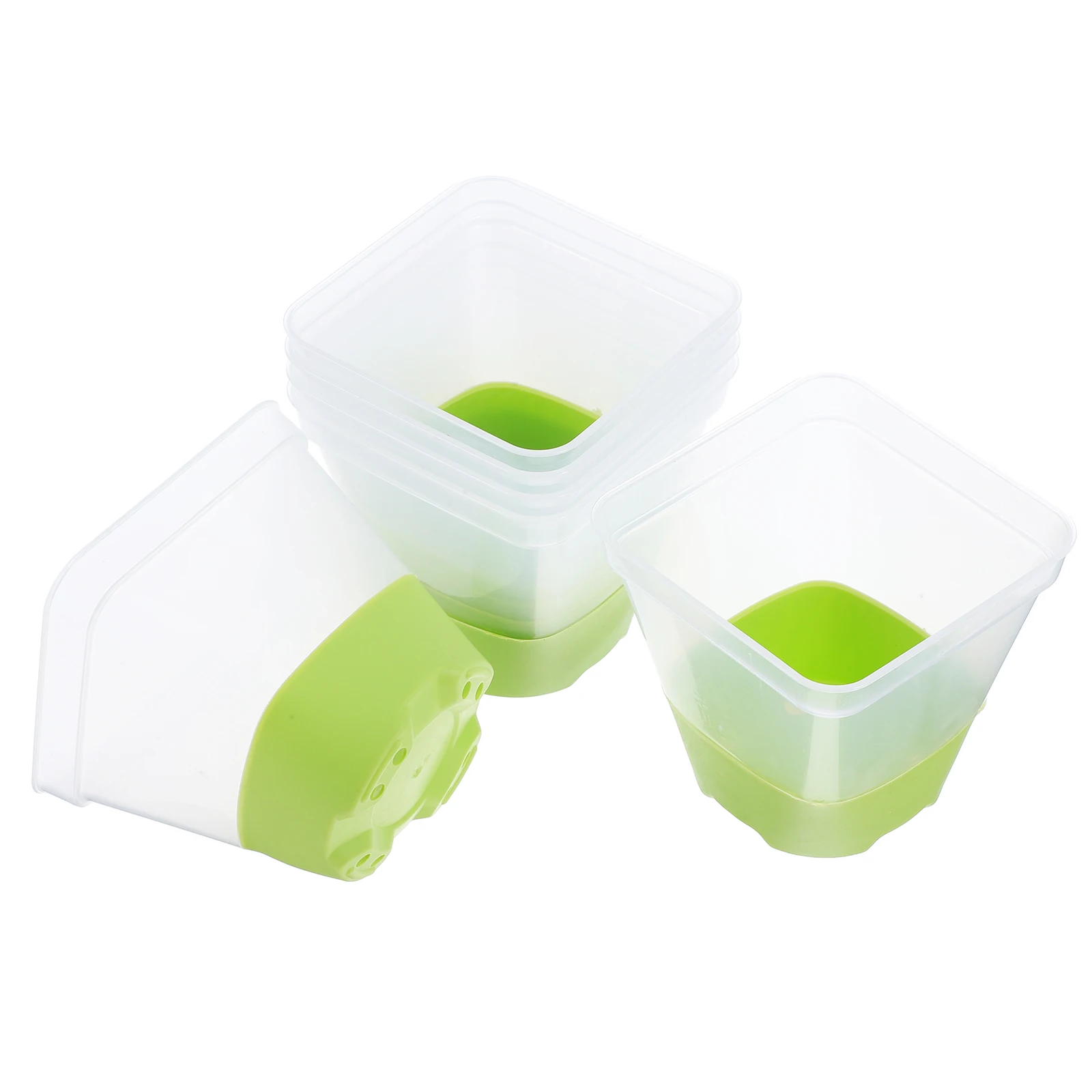

6 Pcs Square Flower Pot Clear Transparent Silicone Breathable Planter Reusable Nursery Grow Container Small Plant Pot