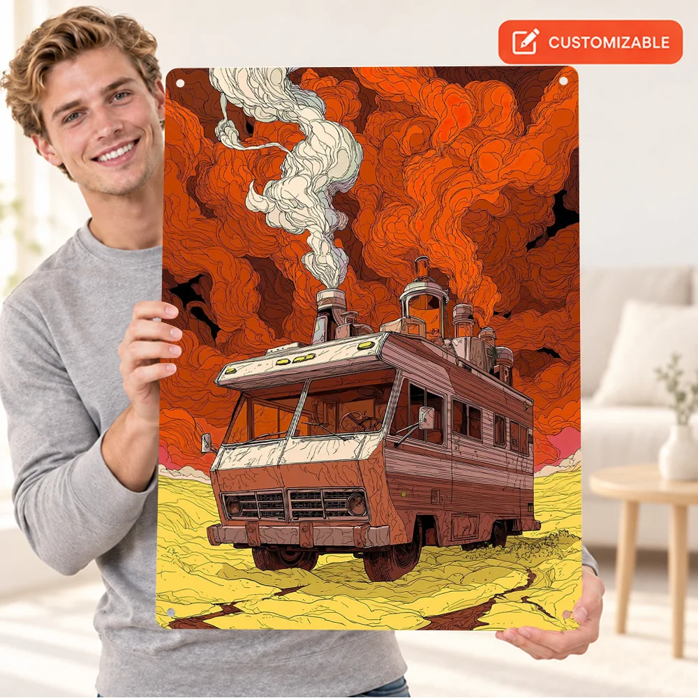 Chemical Campervan TV Series Scene Aluminum Poster Customized Metal Sign Contemporary Graphic Style Wall Art For Home Office