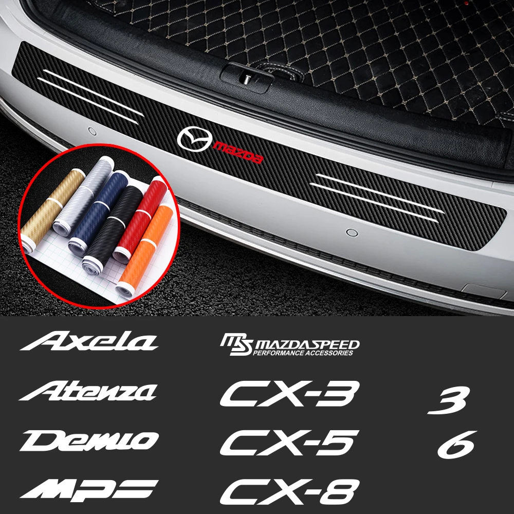 

Carbon Fiber Car Trunk Rear Bumper Protection Sticker For Mazda 2 3 5 6 7 323 626 RX7 RX8 MX3 MX5 Axela Atenza CX-3 CX-4 CX-5
