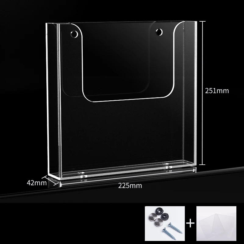 Acrylic Brochure Holder Wall Mount Flyer Holder Clear Literature Holders Magazine Holder,Mail Holder For Wall Display Flyer