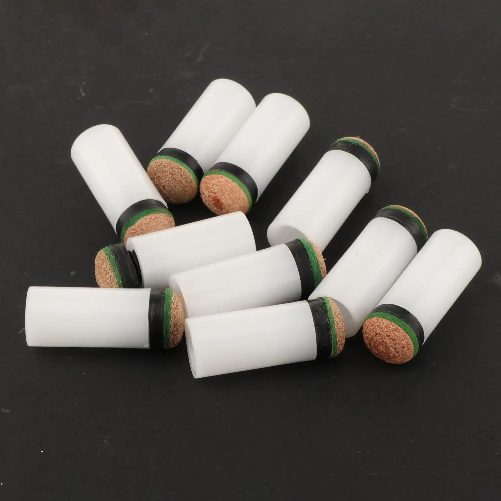 

10 Pieces Slip on Pool Cue Tips, Professional, Portable, with White Pool Cue Stick Ferrules, Snooker Billiard Supplies