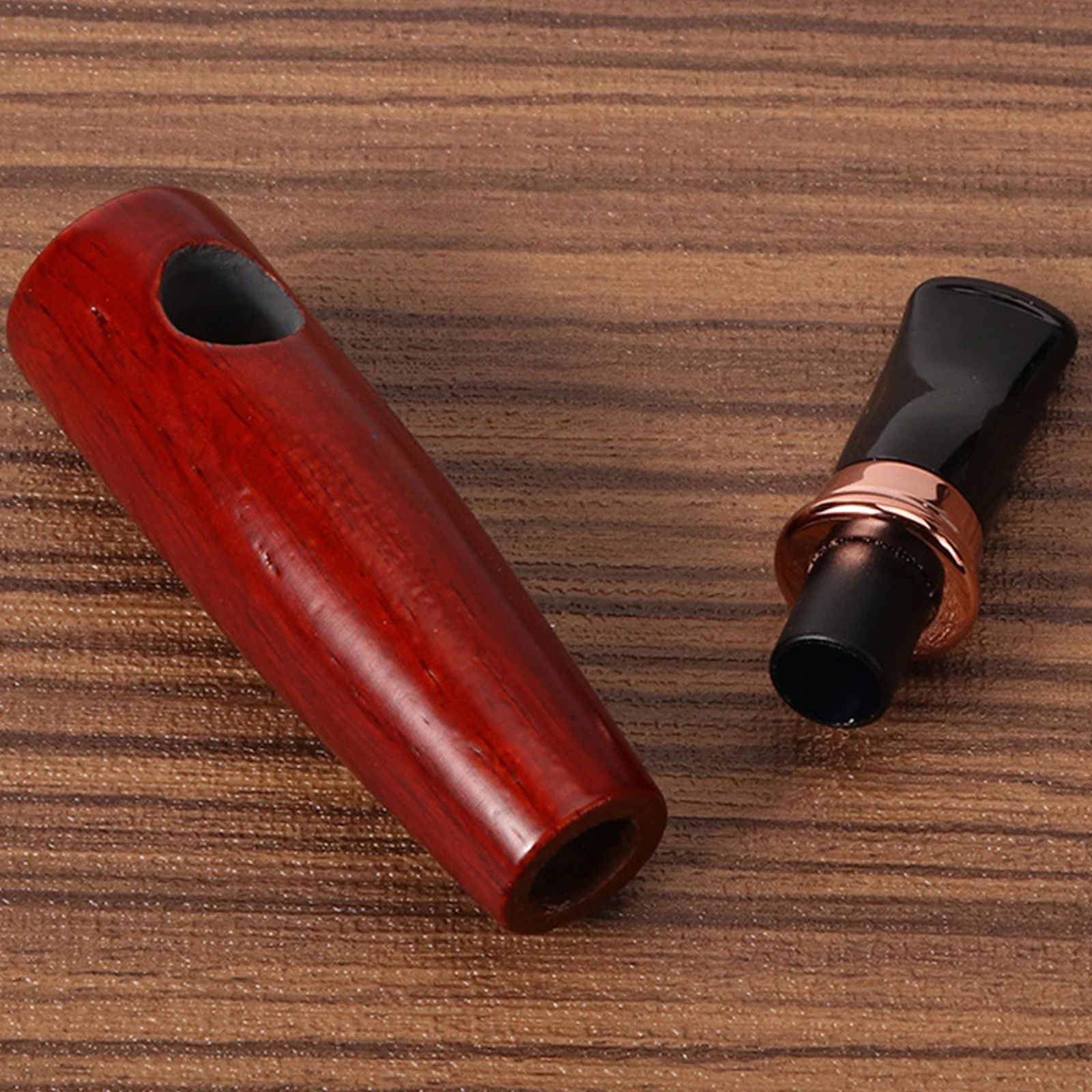 1pc, Handcrafted Small-sized Portable Oak Wood Tube For Smoking With A Compact Design And A Straight-style Filter