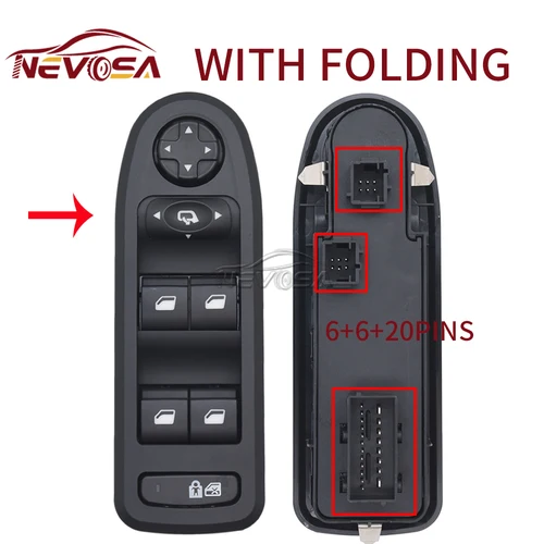 Imagen 2 del producto 98054508 ZD para 2007-2013 Peugeot 308 508 Citroen C5 interruptor de Control de ventana automática botón de espejo lateral 96659465 ZD 98053439 30170396