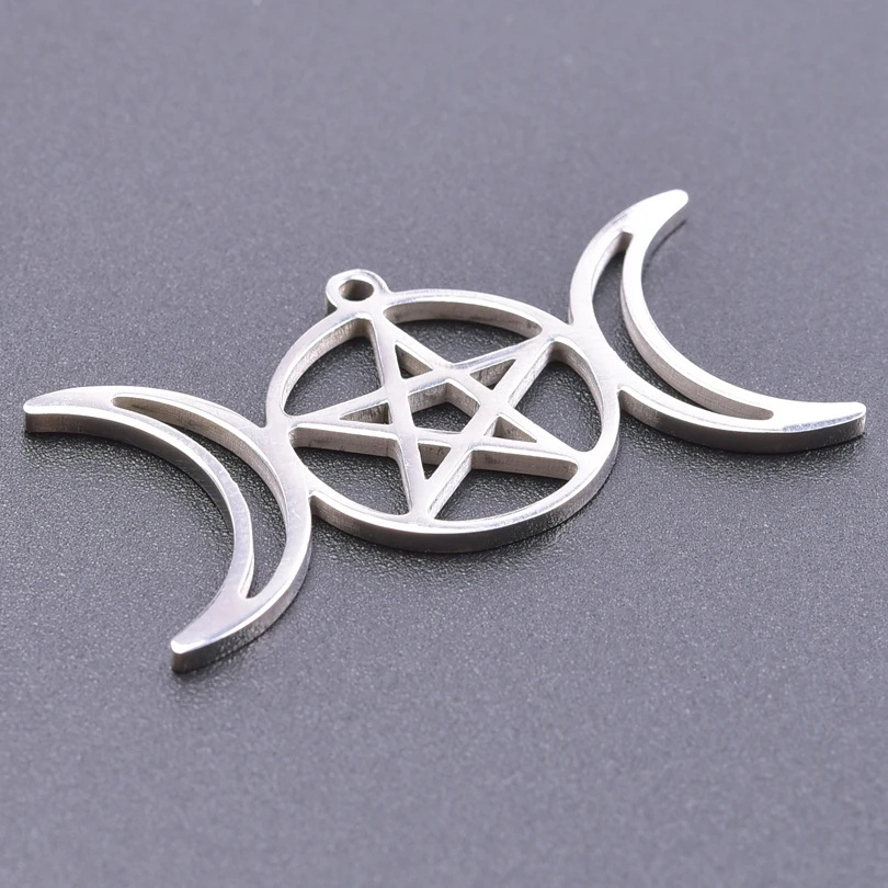 Multistyle Vintage Stainless Steel Moon Charms For Earrings Making Witchknot Pendants Breloques Acier Inoxydable Creation Bijoux