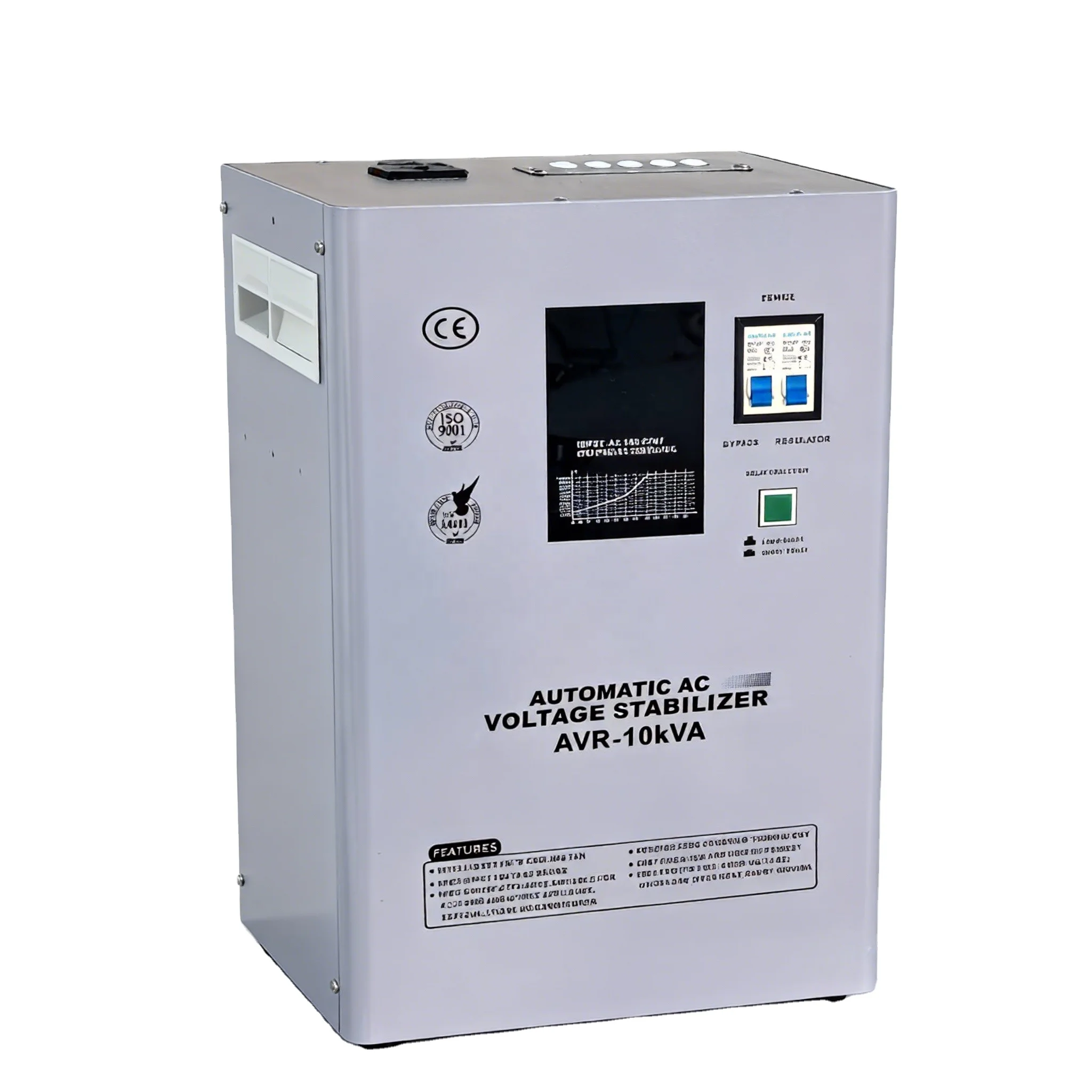 

2026 New 10KVA Single Phase Relay Automatic Voltage Stabilizer ISO Certified Digital Display Model With Customizable Input/Outpu