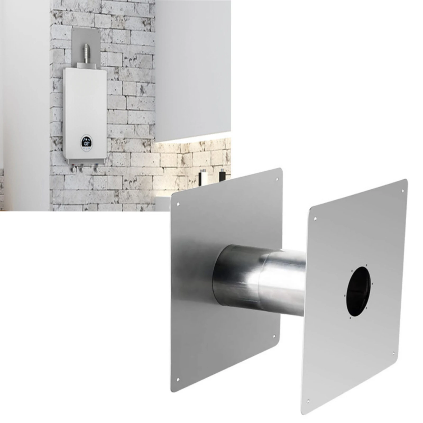 Venting Hardware Streamlined Wall Thimble with Mounting Hardware for Plumbers, Horizontal Venting Through Exterior Walls