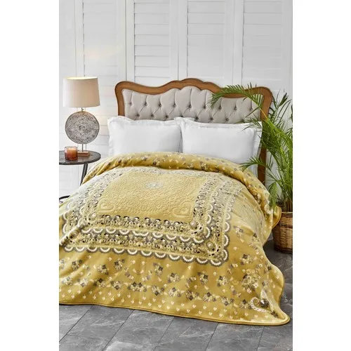 Roe Home Axis Powers Mustard Double Personality Dashboard Embosy Blanket