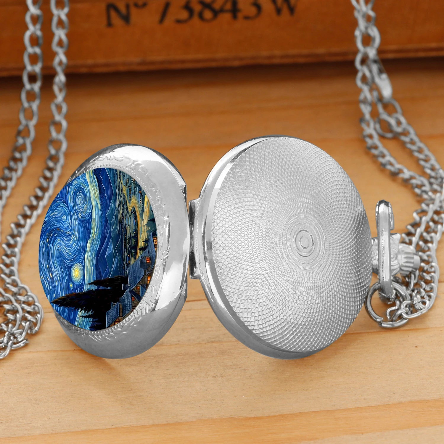 Famous Gogh Painting Quartz Pocket Watch for Women Men Necklace Pendant Clock Chain Kids Pocket Watch Birthday Christmas Gift