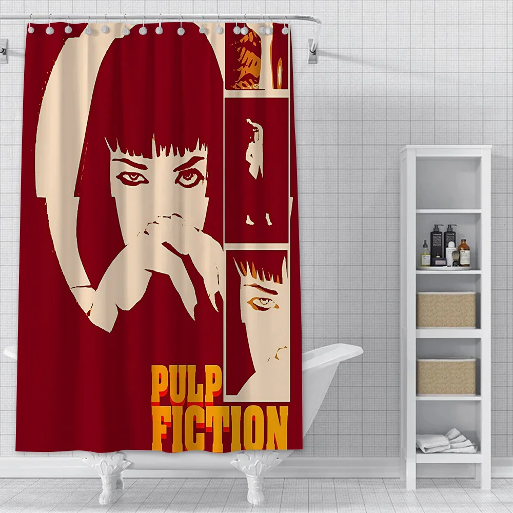 Mia Wallace character Shower Curtain Waterproof Polyester Fabric Colorful Bath Curtains Home Bathroom Decor Curtain With Hook