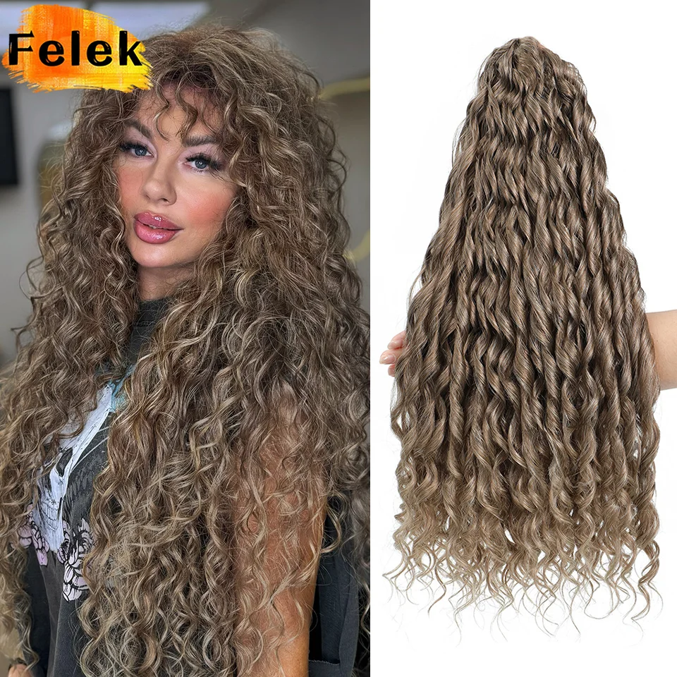 

22 Inch Jessica Curls Deep Wavy Twist Hair 1-6Pcs Synthetic Loose Water Wave Braiding Hair Extensions Black Curly Crochet Braids