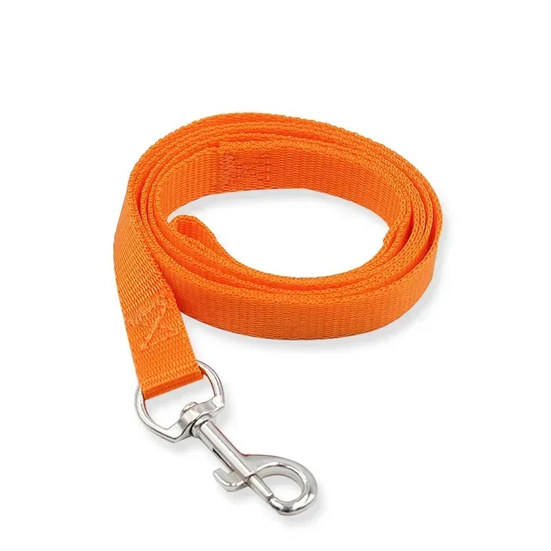 7 Colors Long Nylon Dog Pet Collar Harness Leash Lead for Daily Walking 1.5cm Width Optional Training Leash