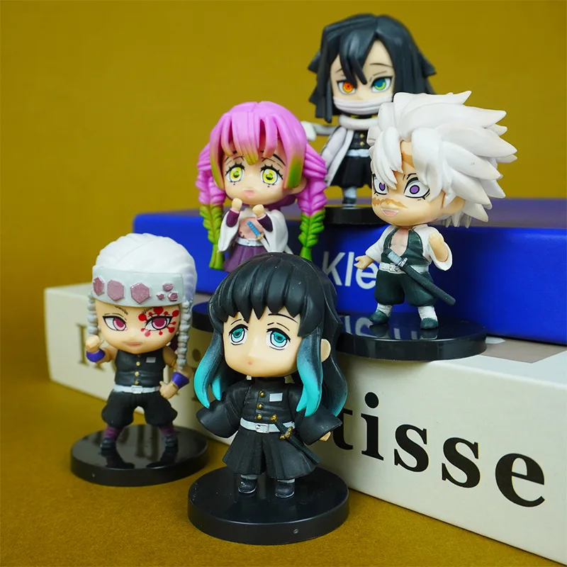 Demon Slayer Character Figurines Kawaii Kimetsu No Yaiba Figure Rengoku Shinobu Mitsuri Giyuu Anime Statues Home Decorations