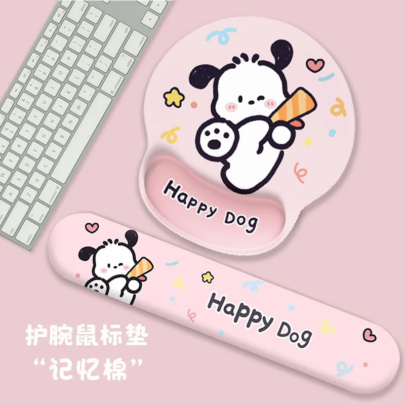 New Cartoon Cute Sanrio Pacha Dog Wrist Mouse Pad Non-slip Memory Cotton Office Laptop Keyboard Hand Rest Accessories Toys