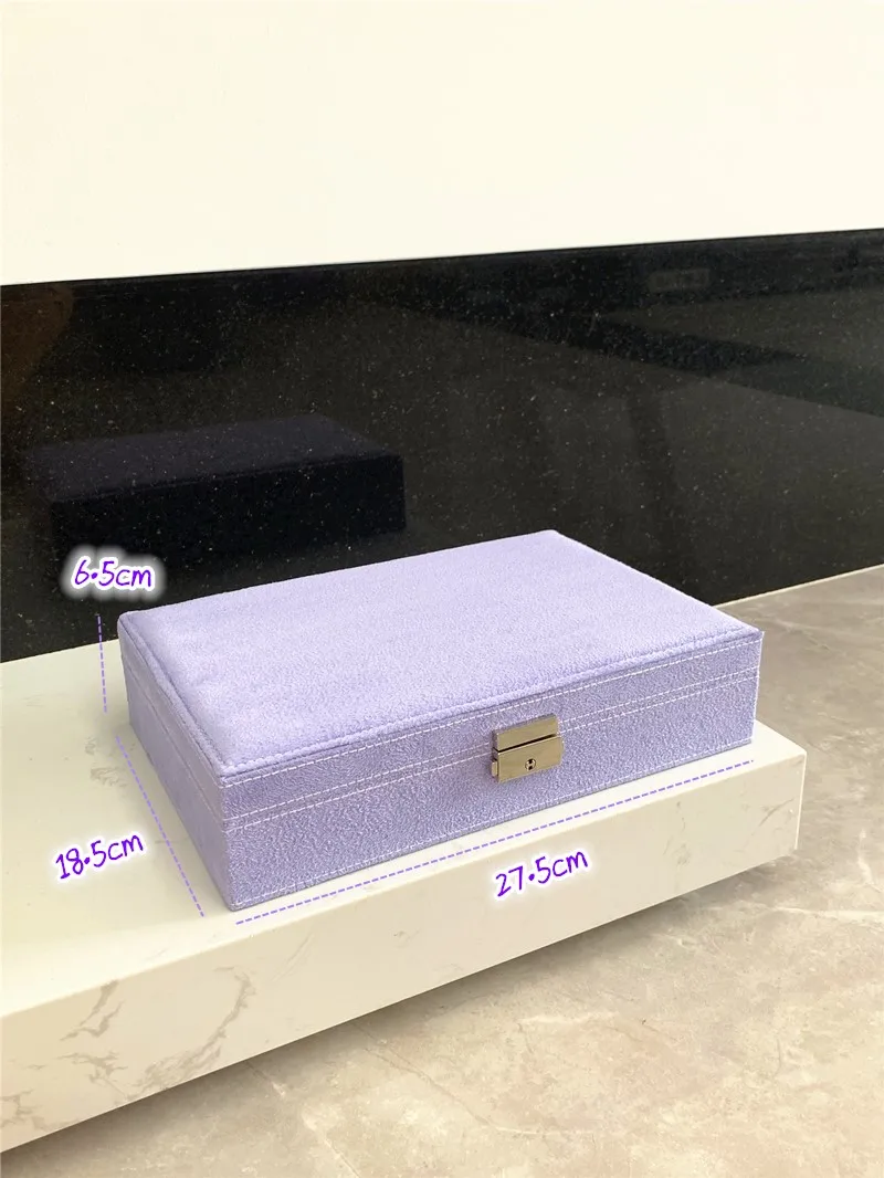 

Ele European Purple Velvet Jewelry Box with Lo for Earring And Stud Earring Storage Desktop Organizer Handmade Crt