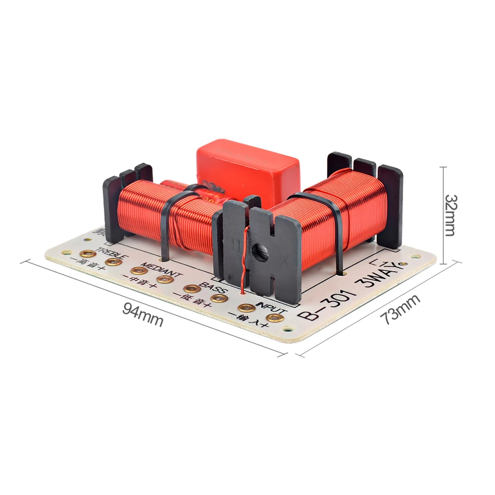AY03-2Pcs 150W 3 Way Audio Speaker Crossover Treble + Midrange + Bass Crossover Speaker Filter Pembagi Frekuensi 1000 5000Hz