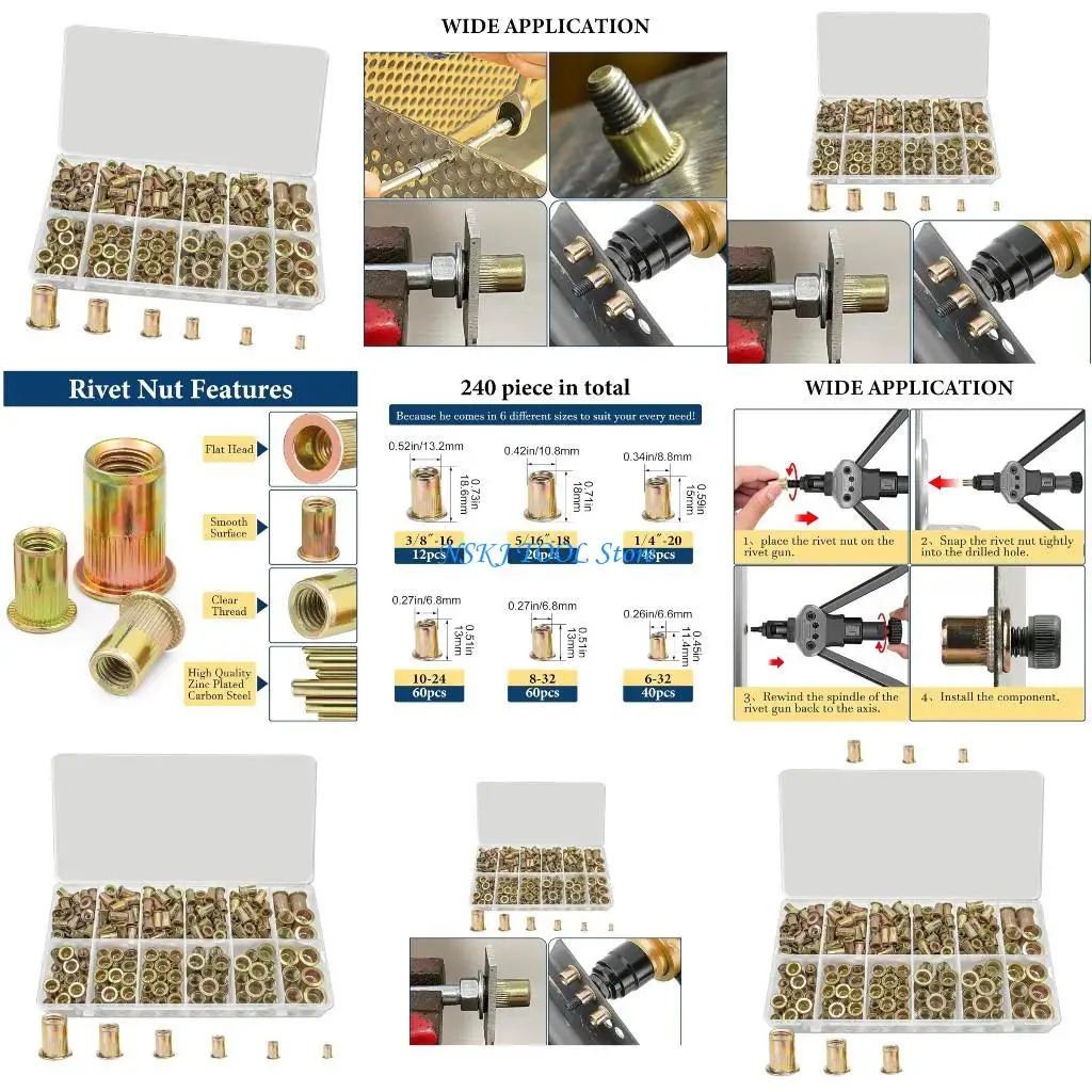 

L8RC Carbon Steel Rivets Nut Galvanized & Serrated Nut Serrated Rivets Nut with Storage for Stable Fixing
