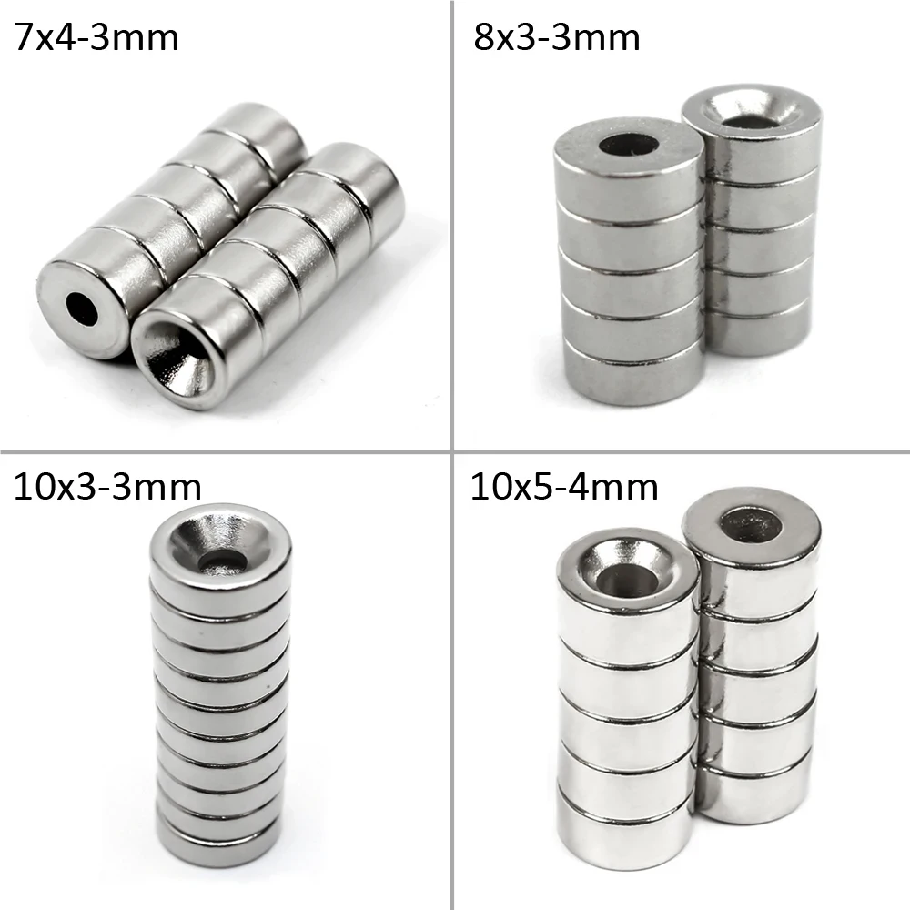 Small Countersunk Round N35 NdFeB Strong Neodymium Magnet Powerful Rare Earth Permanent Fridge Magnets for Craft DIY