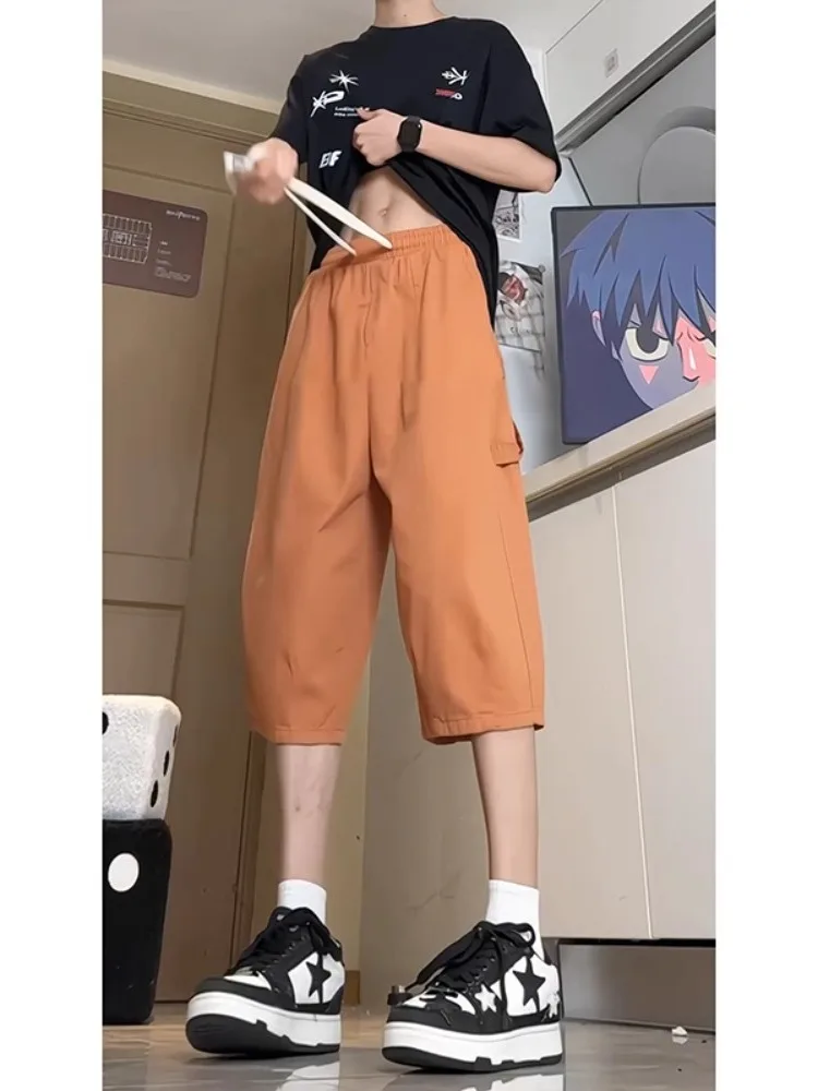 American Retro Men's Cotton orts Knee-Length Casual Summer Youth Workwear Trendy Brand Leisure  Pants