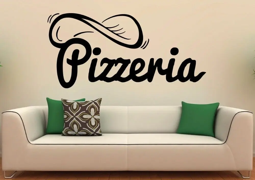 Pizzeria Wall Decal Vinyl Stickers Pizza Restaurant Interior Design Art Murals Decor Kitchen Cocina Home Decals Poster A82