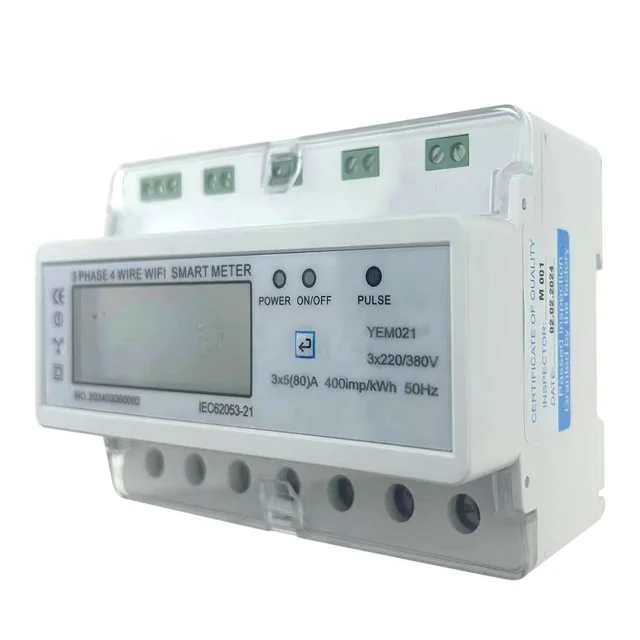 Canghe Three Phase Four Wire 7P WIFI Din Rail Smart Energy Meter With Relay Can Use APP for Remote Reading and Control