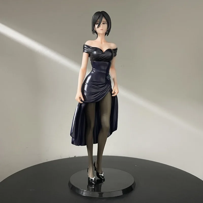 アニメフィギュアミカサ・アッカーマン進撃の巨人イブニングドレス-pvc-スタチューデスクトップ装飾車の装飾品グッズ誕生日ギフト