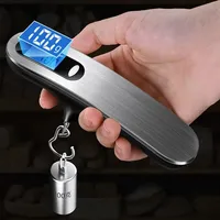 Portable LCD Display Electronic 50kg Suitcase Travel Bag Hanging Steelyard Scale Tool Weight Balance Digital Luggage Scale