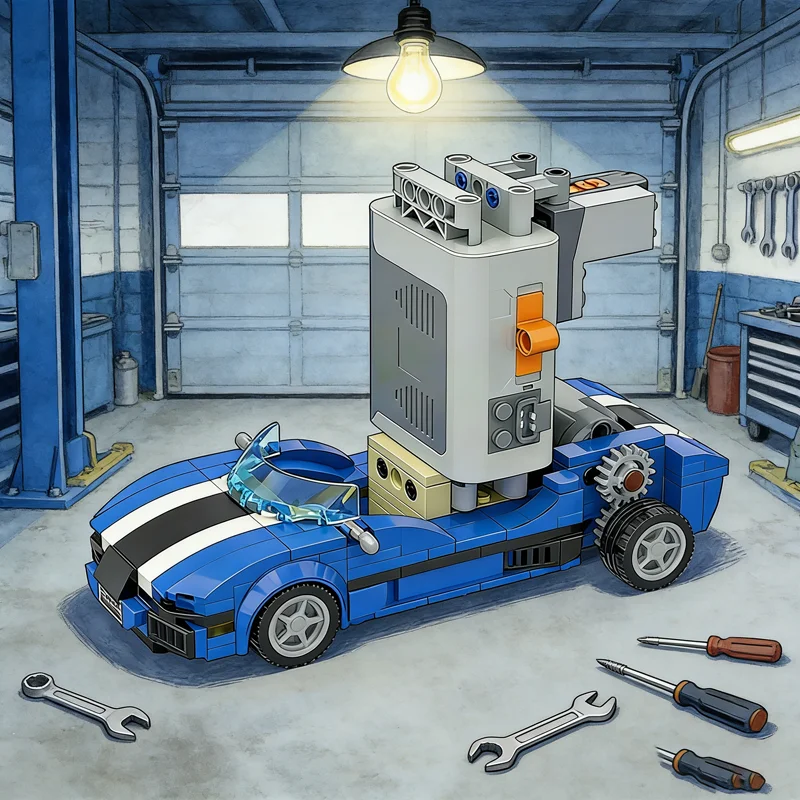 

215 шт. MOC, простой радиоуправляемый автомобиль, синяя спортивная техническая модель, строительные блоки, архитектура, рождественские подарки, сборка игрушки «сделай сам», креативная идея