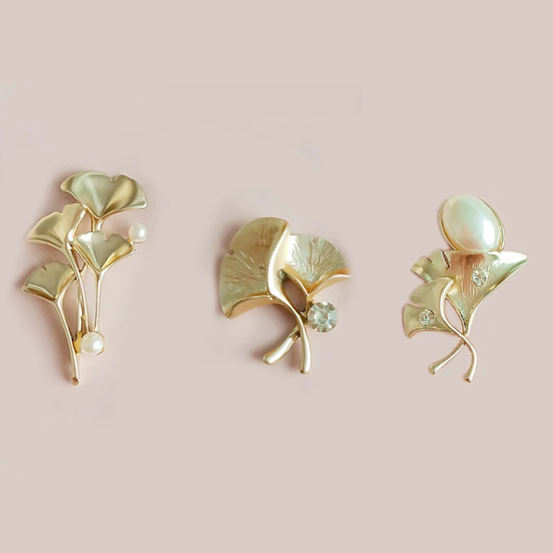 Engood 30Pcs Ginkgo Rhinestone Branches Pearl Button Sewing Trim Embellishment Craft Buckle DIY Wedding Bridal Headdress Jewelry