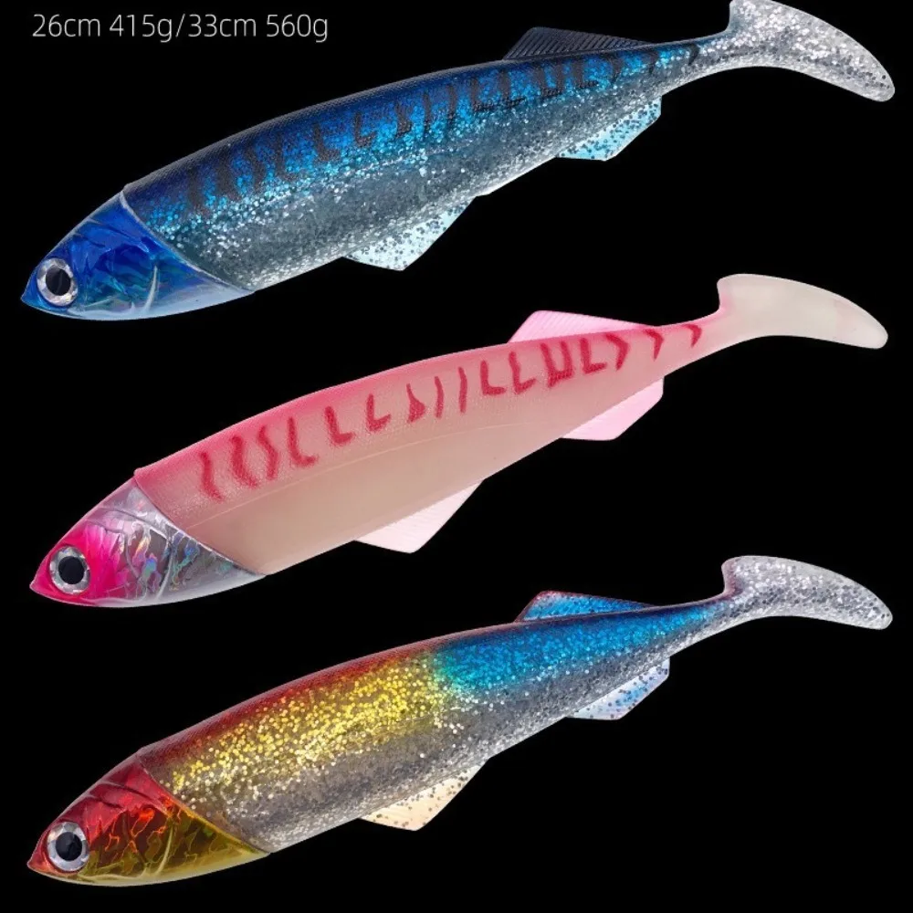 

Супербольшая мягкая приманка длиной 26 см, светящаяся, 415 г, для глубоководной ловли, с металлической головкой, светящийся мягкий корпус