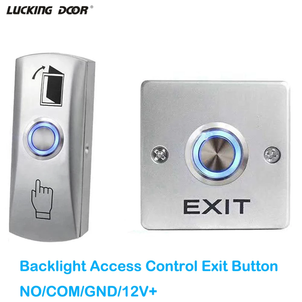 Backlight Zinc Alloy GATE DOOR Exit Button Exit Switch For Door Access Control System Door Push Exit Door Release Button Switch