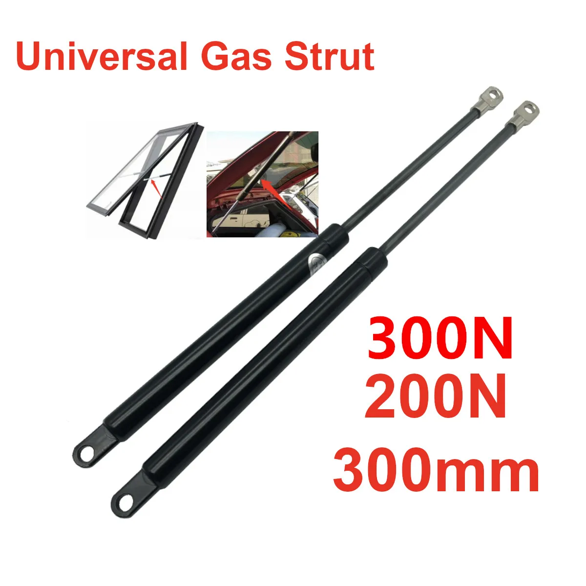 Universal 200/300N 20/30kg 300mm Gas Spring Shock Absorber Lift Support Boot Bonnet Strut Bar For Car Caravan RV Bed Machine